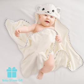 URSEORY Baby Hooded Towel, 2 Pack Cotton Baby Towel Set, 31 X 31 Inch Super Soft Baby Bath Towel for Infants, Toddlers and Newborn (Panda)