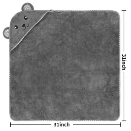 URSEORY Baby Hooded Towel, 2 Pack Cotton Baby Towel Set, 31 X 31 Inch Super Soft Baby Bath Towel for Infants, Toddlers and Newborn (Panda)