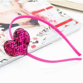 Valentines Headbands for Women Girls, Rose Sequin Love Hair Band Glitter Heart Headband Hair Hoop Hair Accessories for Valentine\'s Day New Year Birthday Wedding Party Gift, One Size Fits Most 1PCS