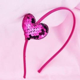 Valentines Headbands for Women Girls, Rose Sequin Love Hair Band Glitter Heart Headband Hair Hoop Hair Accessories for Valentine\'s Day New Year Birthday Wedding Party Gift, One Size Fits Most 1PCS