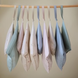 mushie Water Resistant Wet Bags | Large & Small Reusable Storage Bag for Baby Items and Travel | Zippered Pockets with Handle | Machine Washable, Set of 2 (Rainbows)