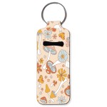 KLLRO RUO Chapstick Holder Keychain Fashion Lipstick Sleeve Lip Balm Portable Pocket Lip Gloss Tube Holder Clip-on Makeup Travel Accessories - Floral Mushroom
