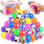 VISCOO 48 Pack Stress Balls, Squishy Ball, Squeeze Balls for Adults, Anti-Anxiety and Fidget Balls to Relax, Party Favors