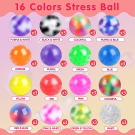VISCOO 48 Pack Stress Balls, Squishy Ball, Squeeze Balls for Adults, Anti-Anxiety and Fidget Balls to Relax, Party Favors