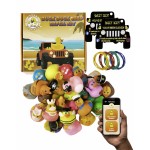 Jeep Ducks for Ducking Refill Kit- 75 Piece kit Including 25 Rubber Ducks, 25 Jeep Ducking Cards & 25 Rubber Bands Plus Official Duck Duck Jeep Mobile App - Happy Duckers