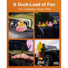 Jeep Ducks for Ducking Refill Kit- 75 Piece kit Including 25 Rubber Ducks, 25 Jeep Ducking Cards & 25 Rubber Bands Plus Official Duck Duck Jeep Mobile App - Happy Duckers