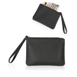 Small Makeup Bag for Purse Mini Cosmetic Pouch Zipper Little Wristlet, Tiny Make Up Organizer Lipstick Feminine Product Car Change Coin Holder for Women, 4.5 x 6.5 Clutch Stadium Approved, 1 Black