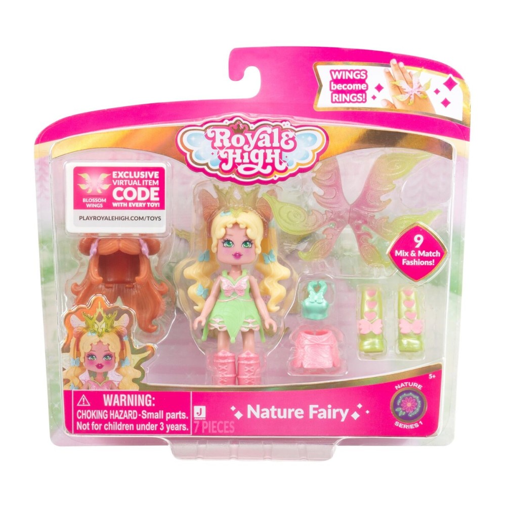Royale High 3 Nature Fairy Fashion Doll - 1 Figure with 9 Fashion Accessories - Virtual Item Code Included - Series 1 - Ages 5+