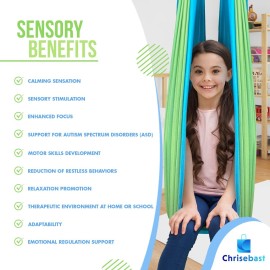 Chrisebast Sensory Swing For Kids Double Layer, Doorway Swings For Kids, Therapy Swing, Sensory Swing Indoor, Swing for Room, Indoor Swing for Adults, Hammock for Autism, Complimentary String Toy