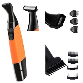 VSTSERIES Men Pubic Hair Trimmer,Male Intimate Part Clipper,Wet Dry Groin Razor,Electric Body Hair Removal,Face Beard and Mustache Style Shaver,Portable Bald Detail Head Shaver,Man Grooming Kit