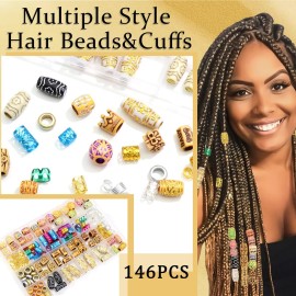 VENOFEN 146PCS Wooden Beads for Braids Hair Jewelry Colorful Hair Cuffs Rings Multi Style Loc Dreadlock Beads Hair Decoration Braids Accessories for Women and Girls VENOFEN 146PCS Wooden Beads for Braids Hair Jewelry Colorful Hair Cuffs Rings Multi Style Loc Dreadlock Beads Hair Decoration Braids Accessories for Women and Girls