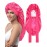 AWAYTR Long Satin Bonnet for Sleeping - Double Layer Reversible Silk Bonnet for Long Hair Women Sleeping Cap with Tie Band (Rose Pink+Pink)