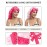 AWAYTR Long Satin Bonnet for Sleeping - Double Layer Reversible Silk Bonnet for Long Hair Women Sleeping Cap with Tie Band (Rose Pink+Pink)