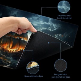 Extalas MTG Playmat TCG Playmat -Includes Storage Tube and 7 Dice-Experience Top-Tier Quality and Edge-Locking Waterproof and Non-Slip Mat! (playmat Without Zones, 1-The Mysterious Ghost Ship)
