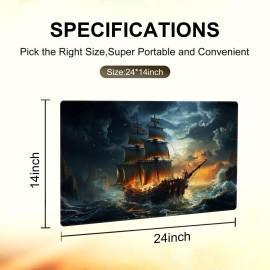 Extalas MTG Playmat TCG Playmat -Includes Storage Tube and 7 Dice-Experience Top-Tier Quality and Edge-Locking Waterproof and Non-Slip Mat! (playmat Without Zones, 1-The Mysterious Ghost Ship)