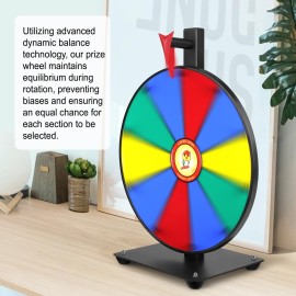 Pionites Prize Wheel Tabletop or Wall Mount Fortune Spin with Dry Erase Marker and Eraser for Engaging Home Parties, Trade Show, Carnival Events (12\'\' 10slots)