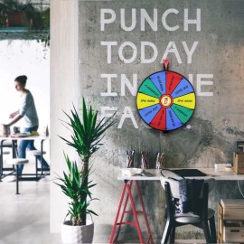 Pionites Prize Wheel Tabletop or Wall Mount Fortune Spin with Dry Erase Marker and Eraser for Engaging Home Parties, Trade Show, Carnival Events (12\'\' 10slots)