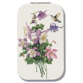 Lissom Design Compact Mirrors - Double-Sided 2X-Magnifying Travel Mirror for Pocket Purse Leather Cover, 2.25 x 3.75-Inch, Lakeside Breeze