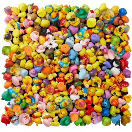 ValenLyra 100 Pack Rubber Duck for Jeeps Ducking - 2 Bulk Floater Duck for Kids - Baby Bath Toy Assortment with Bag - Party Favors, Bath Time, Birthdays, and More (100 Varieties)
