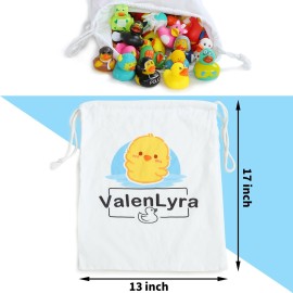 ValenLyra 100 Pack Rubber Duck for Jeeps Ducking - 2 Bulk Floater Duck for Kids - Baby Bath Toy Assortment with Bag - Party Favors, Bath Time, Birthdays, and More (100 Varieties)