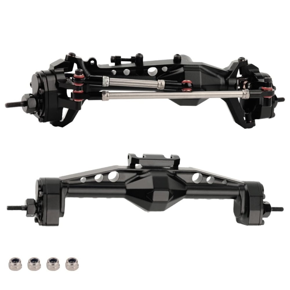 RZXYLRC CNC Aluminum Offset Portal Front Rear Complete Axle for 1/10 RC Crawler Axial SCX10 III AXI03029 LCG Chassis Cheater Rigs Upgrade Parts