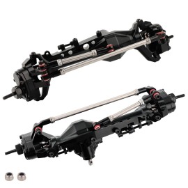 RZXYLRC CNC Aluminum Offset Portal Front Rear Complete Axle for 1/10 RC Crawler Axial SCX10 III AXI03029 LCG Chassis Cheater Rigs Upgrade Parts