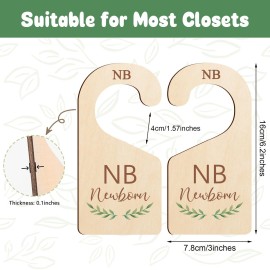 Yewfold Wooden Baby Closet Dividers,Baby Clothes Dividers For Closet,Baby Closet Organizer Hangers For Nursery,Baby Hangers Size Dividers