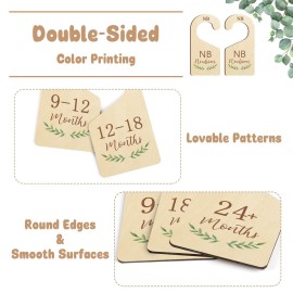 Yewfold Wooden Baby Closet Dividers,Baby Clothes Dividers For Closet,Baby Closet Organizer Hangers For Nursery,Baby Hangers Size Dividers