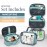 Toiletry Bag Kit Set: Hanging Travel Toiletry Bag + Makeup Bag with Brush Holder + Ultralight Accessory Organizer Pouch (Dusty Teal Makeup)