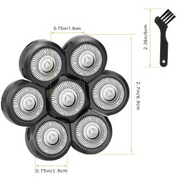 Wanocean 7 Men\'s Electric Shaver Replacement Heads, Razor Head Shavers for Bald and Face, Shaving Beard Cutter for Men with Brush Accessories, 1PC Wanocean 7 Men\'s Electric Shaver Replacement Heads, Razor Head Shavers for Bald and Face, Shaving Beard Cutter for Men with Brush Accessories, 1PC