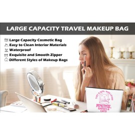 JJOINUS Cat Makeup Bag Gifts, Cute Cosmetic Bag Just A Girl Who Love Cats Themd For Daughters, Christmas Gifts for Teen Girl, Bests Sisters, Friends, Birthday White Elephant 10x7 Inch