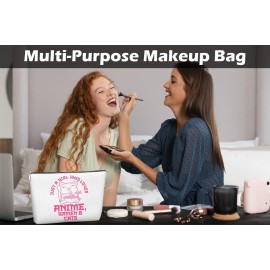 JJOINUS Cat Makeup Bag Gifts, Cute Cosmetic Bag Just A Girl Who Love Cats Themd For Daughters, Christmas Gifts for Teen Girl, Bests Sisters, Friends, Birthday White Elephant 10x7 Inch