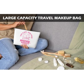 JJOINUS Cat Makeup Bag Gifts, Cute Cosmetic Bag Just A Girl Who Love Cats Themd For Daughters, Christmas Gifts for Teen Girl, Bests Sisters, Friends, Birthday White Elephant 10x7 Inch