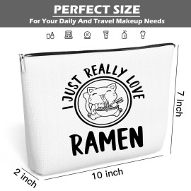 JJOINUS Cat Makeup Bag Gifts, Cute Cosmetic Bag Just A Girl Who Love Cats Themd For Daughters, Christmas Gifts for Teen Girl, Bests Sisters, Friends, Birthday White Elephant 10x7 Inch