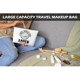 JJOINUS Cat Makeup Bag Gifts, Cute Cosmetic Bag Just A Girl Who Love Cats Themd For Daughters, Christmas Gifts for Teen Girl, Bests Sisters, Friends, Birthday White Elephant 10x7 Inch