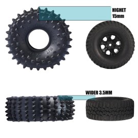 DJCRAWLER Super Soft 1.0 Pin Tires, 72 * 27mm Sticky Crawler Tire for TRX4M 1/18 1/24 RC Crawler Car Axial SCX24 FMS FCX24 AX24 Upgrade Wheel, Rock Crawler Tyres, Come with Double Layer sponges