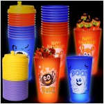 FZR Legend 24 Pack Halloween Party Decorations, Glow Halloween Cups, Pumpkin, Bat, Ghost Spider Horror Party Goodie Cups, Halloween Party Supplies, Halloween Party Decor Adults Party Birthday Favor