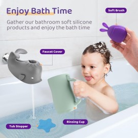 Holinduk Deluxe Baby Bath Brush 3-Set | Skin-Invigorating Silicone Scrubbers | Multi-Functional Exfoliator for Baby Eczema & Dry Skin Care