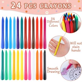 CHUNNIN 48Pcs Bulk Groovy Coloring Books with Crayons Boho Rainbow Coloring Books for Kids Hippie Bus Retro Flowers Pattern DIY Hand Drawing for Boys Girls Groovy Birthday Party Favors