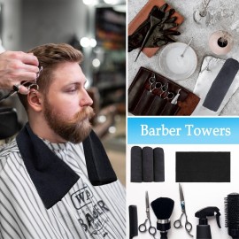 Puomue 6 Pack Black Salon Towels, Super Soft and Absorbent Microfiber Hair Towel for Salon, Bath, Spa, Pool and Home, 27 inch X 16 inch, Black