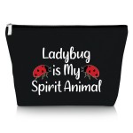 Funny Ladybug Makeup Bag Ladybug Lover Gifts Inspirational Cosmetic Bag Encouragement Gifts for Girls Insect Lover Daughter Friend Christmas Valentine\'s Day Birthday Present Travel Cosmetic Pouch