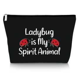 Funny Ladybug Makeup Bag Ladybug Lover Gifts Inspirational Cosmetic Bag Encouragement Gifts for Girls Insect Lover Daughter Friend Christmas Valentine\'s Day Birthday Present Travel Cosmetic Pouch