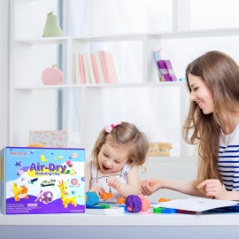 Air Dry Clay 56 Colors, Modeling Clay for Kids, DIY Model Magic Clay, Molding Clay Kit with Sculpting Tools, Non-Sticky Soft and Super Light, Arts and Crafts Gift for Boys Girls Kids.