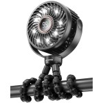 SHEWIND Stroller Fan, 4000mAh Portable Battery Operated Smal Clip on Fan, 4 Speed Rechargeable Mini Personal Cooling, Travel for Baby Car Seat Crib(Black)