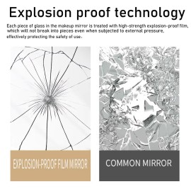 Numjeg Vanity Makeup Mirror for Desk with Metal Stand Tabletop Mount Makeup Oval Mirrors 90Adjustable Rotation Portable Cosmetic Mirror for Travel Bedroom,Office, Dresser,Countertop