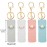 4-in-1 Lipstick Case - PU Leather Lip Balm Organizer with Chapstick Holder Keychain + Travel Storage Case for Women (Pink, Blue, Gray, White)