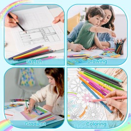 288 Count Colored Pencils Bulk, 24 Packs Colored Pencils for Kids 12 Colors, Pre-sharpened Coloring Pencil for Adults, Bulk School Supplies for Teachers, Back to School Supplies, Classroom Prizes