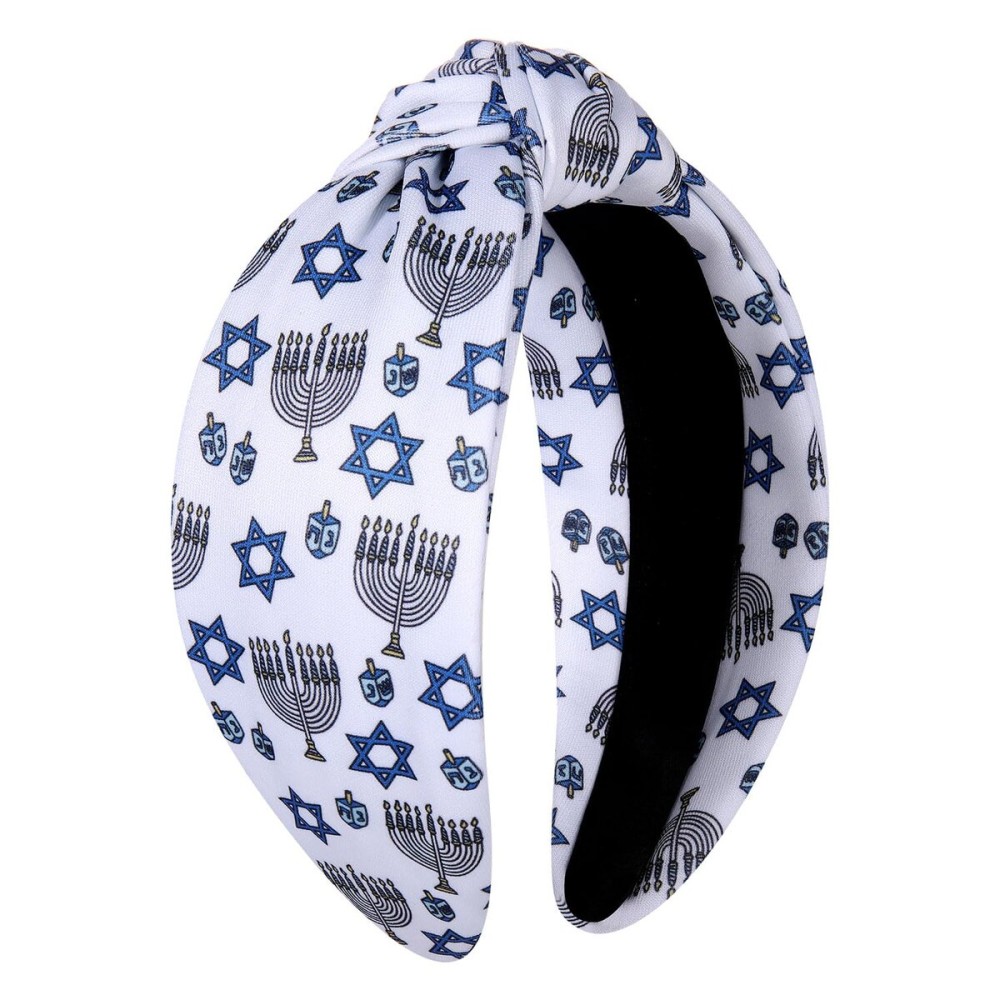 vokone Hanukkah Headband Dreidl Menorah Star of David Knotted Headband Wide Hairband Hanukkah Costume Headwear Hair Accessories (White Hanukkah) vokone Hanukkah Headband Dreidl Menorah Star of David Knotted Headband Wide Hairband Hanukkah Costume Headwear Hair Accessories (White Hanukkah)