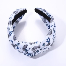 vokone Hanukkah Headband Dreidl Menorah Star of David Knotted Headband Wide Hairband Hanukkah Costume Headwear Hair Accessories (White Hanukkah) vokone Hanukkah Headband Dreidl Menorah Star of David Knotted Headband Wide Hairband Hanukkah Costume Headwear Hair Accessories (White Hanukkah)
