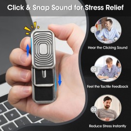 JUDIXY Magnetic Fidget Slider 3 Layer, Fidget Toys Adults for Stress Relief ADHD Anxiety with Click Sound, Portable Desk Fidget Gadget, Gifts for Boyfriend Husband Father (Silver)